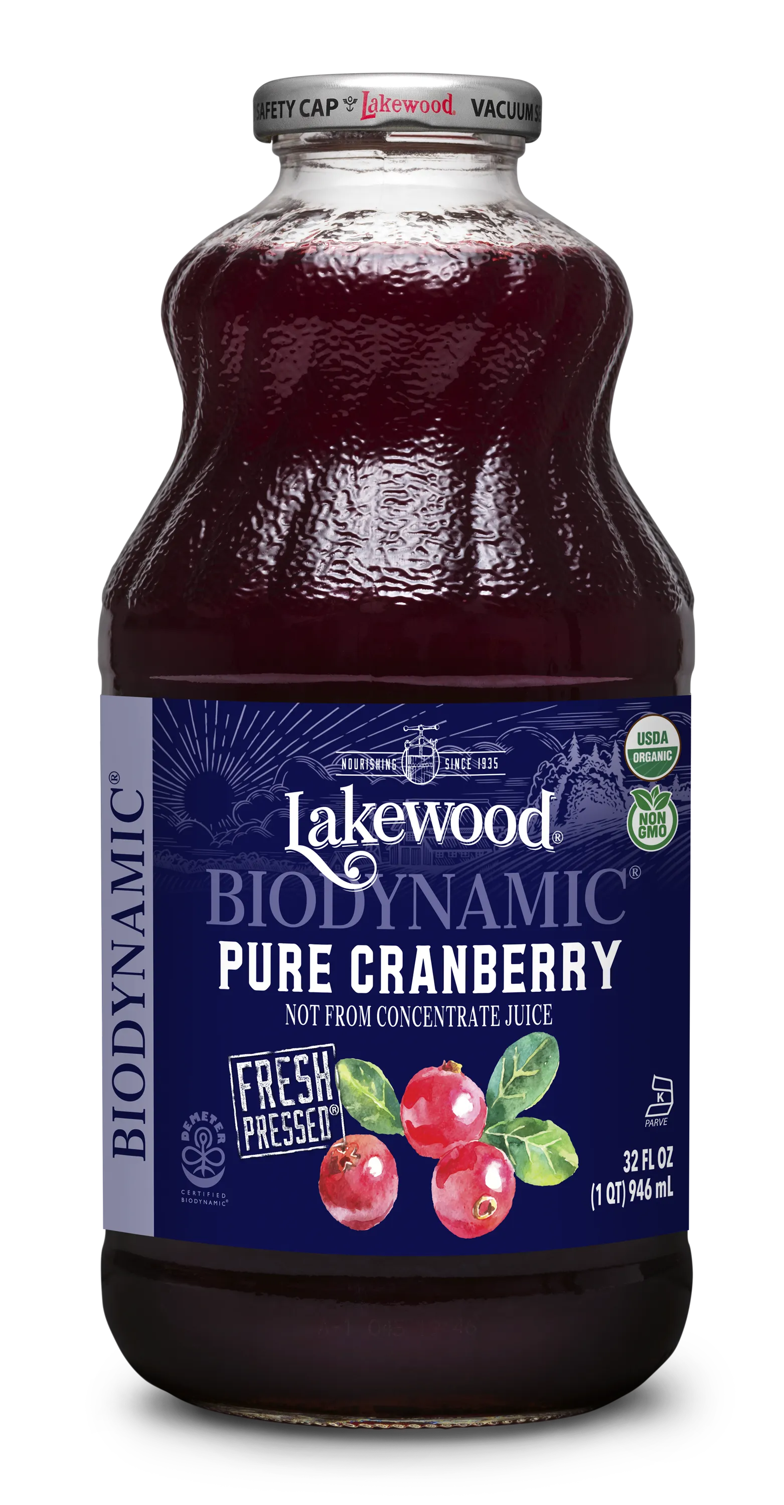 Lakewood Organic Biodynamic Pure Cranberry Juice | 32oz