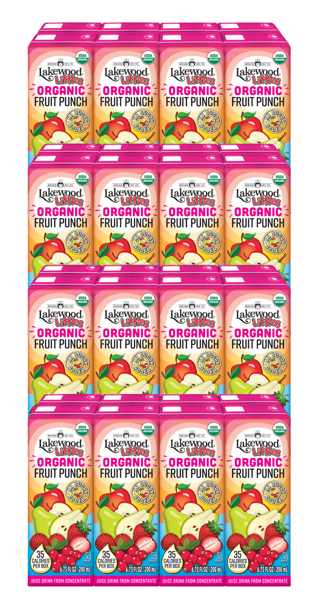 Lakewood Littles Organic Fruit Punch Juice Boxes | 4 x 8-Packs