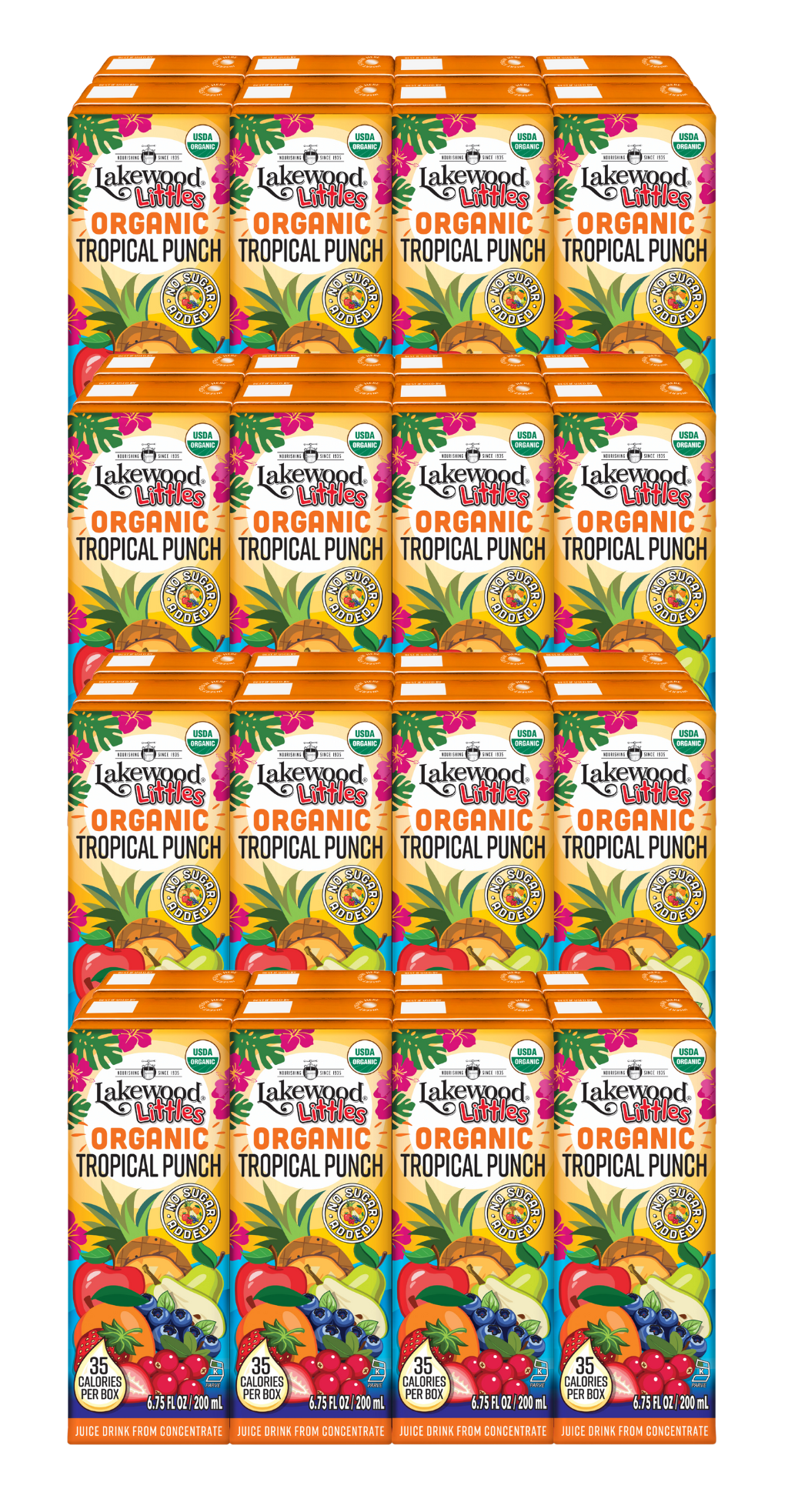 Lakewood Littles Organic Tropical Punch Juice Boxes | 4 x 8-Packs