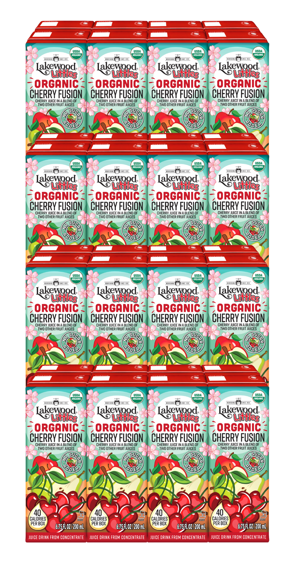 Lakewood Littles Organic Cherry Fusion Juice Boxes | 4 x 8-Packs