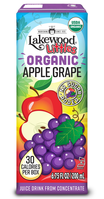 Lakewood Littles Organic Apple Grape Juice Boxes