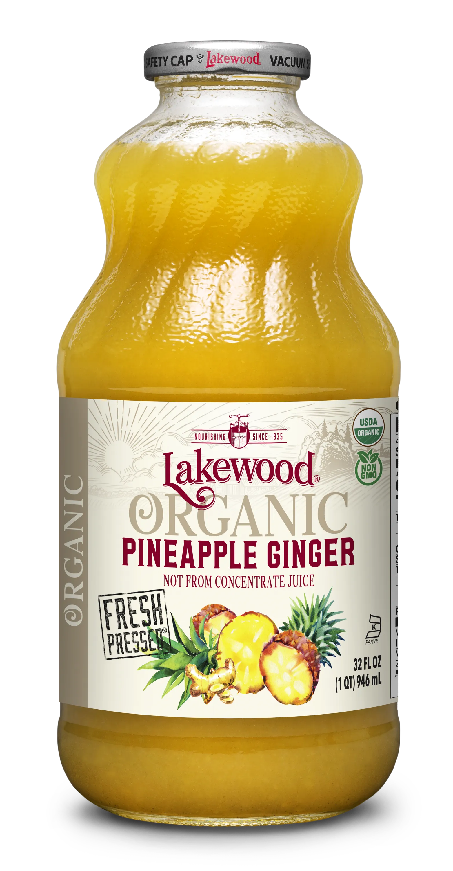 Lakewood Organic Pineapple Ginger Juice | 32oz