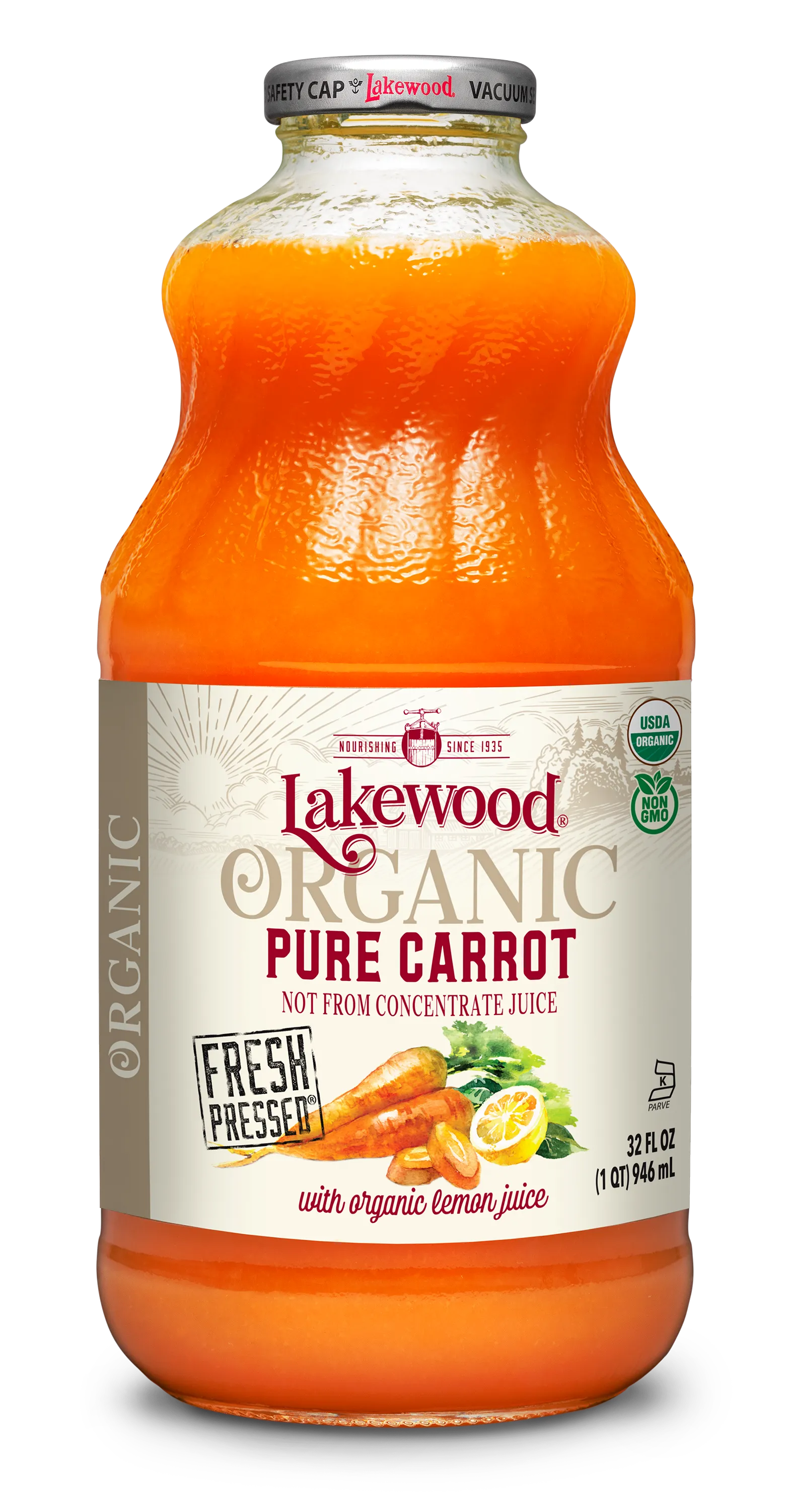 Lakewood Organic Pure Carrot Juice 32oz - Main Image