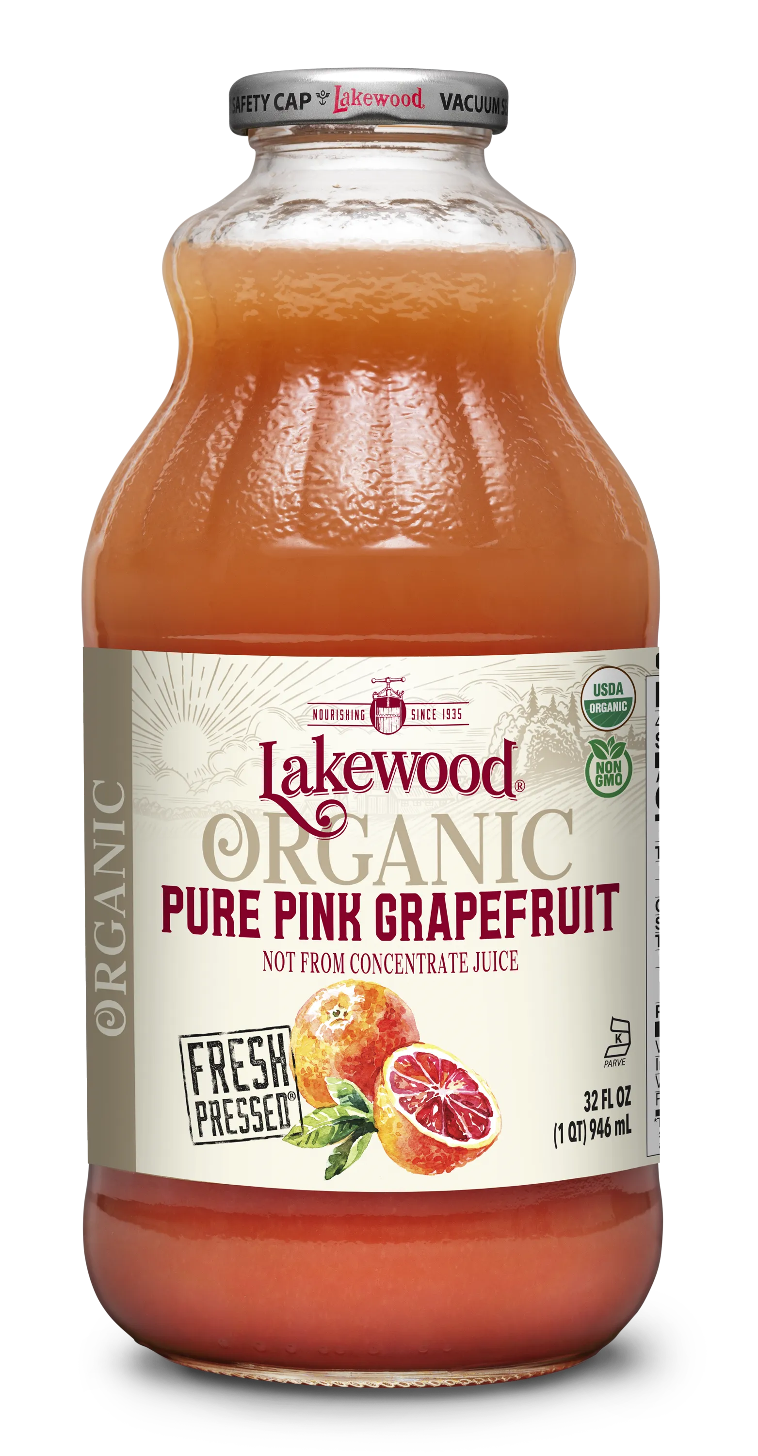 Lakewood Organic Pure Pink Grapefruit Juice | 32oz