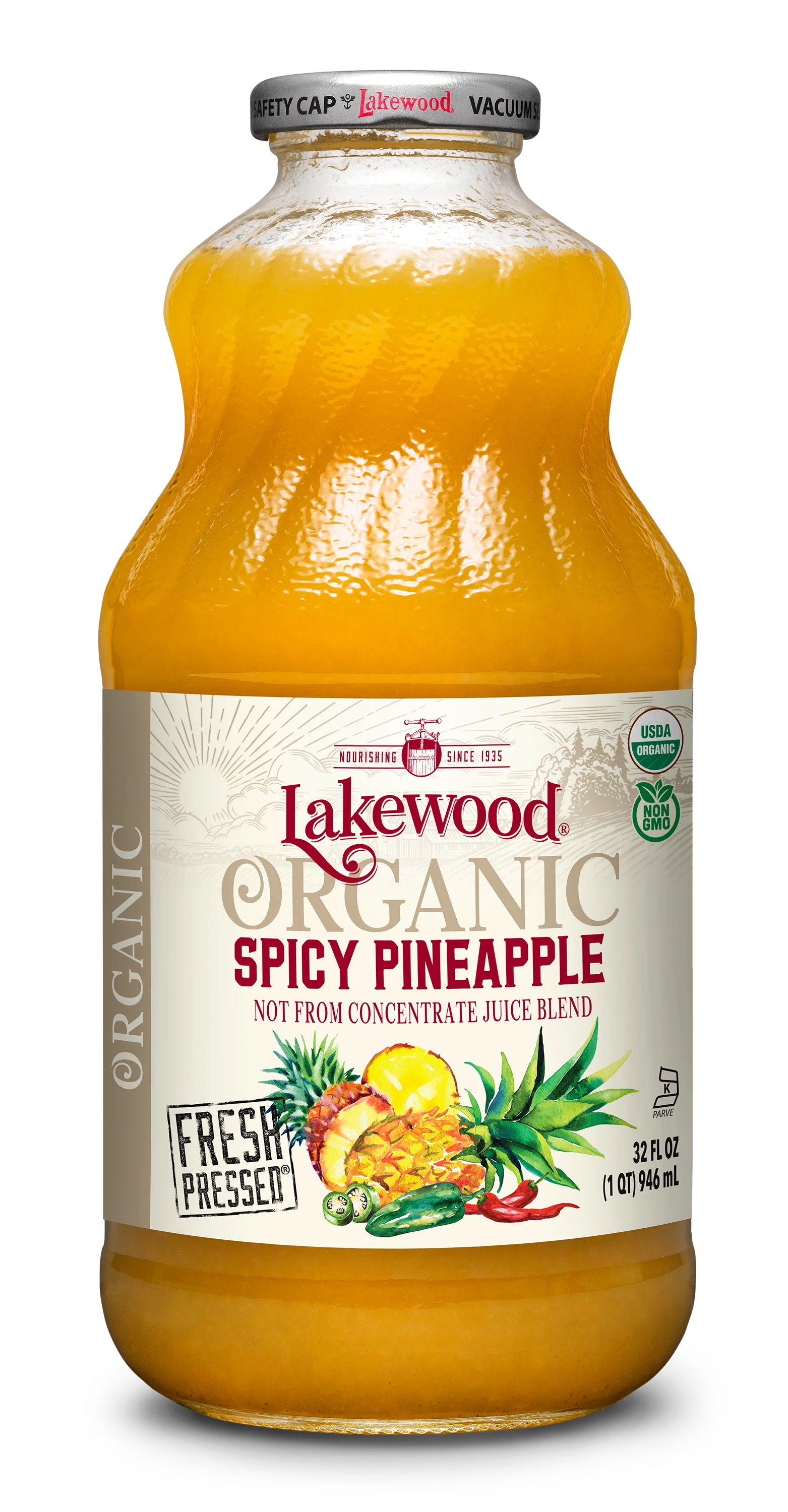 Organic Spicy Pineapple (32oz, 6-pack or 2-pack) | Lakewood