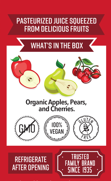 Lakewood Littles Organic Cherry Fusion Juice Boxes | 4 x 8-Packs