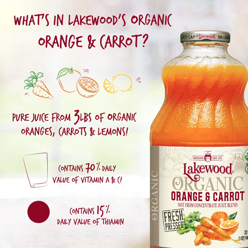 Organic Orange & Carrot Blend (32 oz, 2-pack or 6-pack)