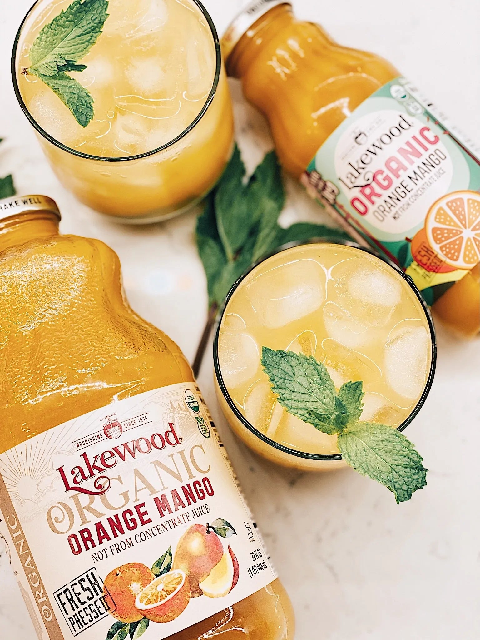 Lakewood Organic Orange Mango Blend | Certified Organic, 32oz Glass