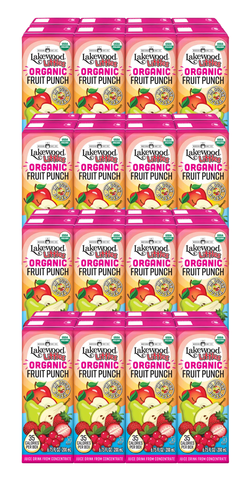 Lakewood Littles Organic Fruit Punch Juice Boxes | 4 x 8-Packs