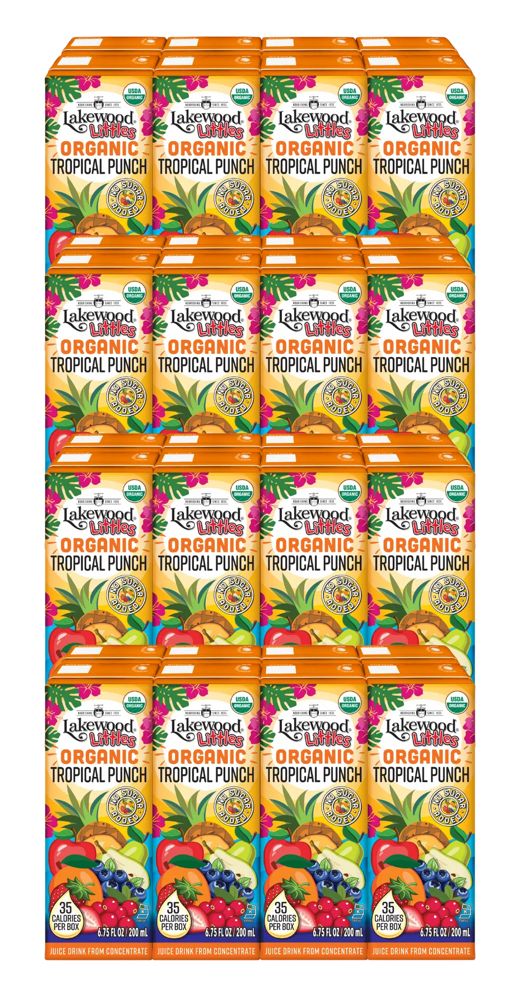 Lakewood Littles Organic Tropical Punch Juice Boxes | 4 x 8-Packs
