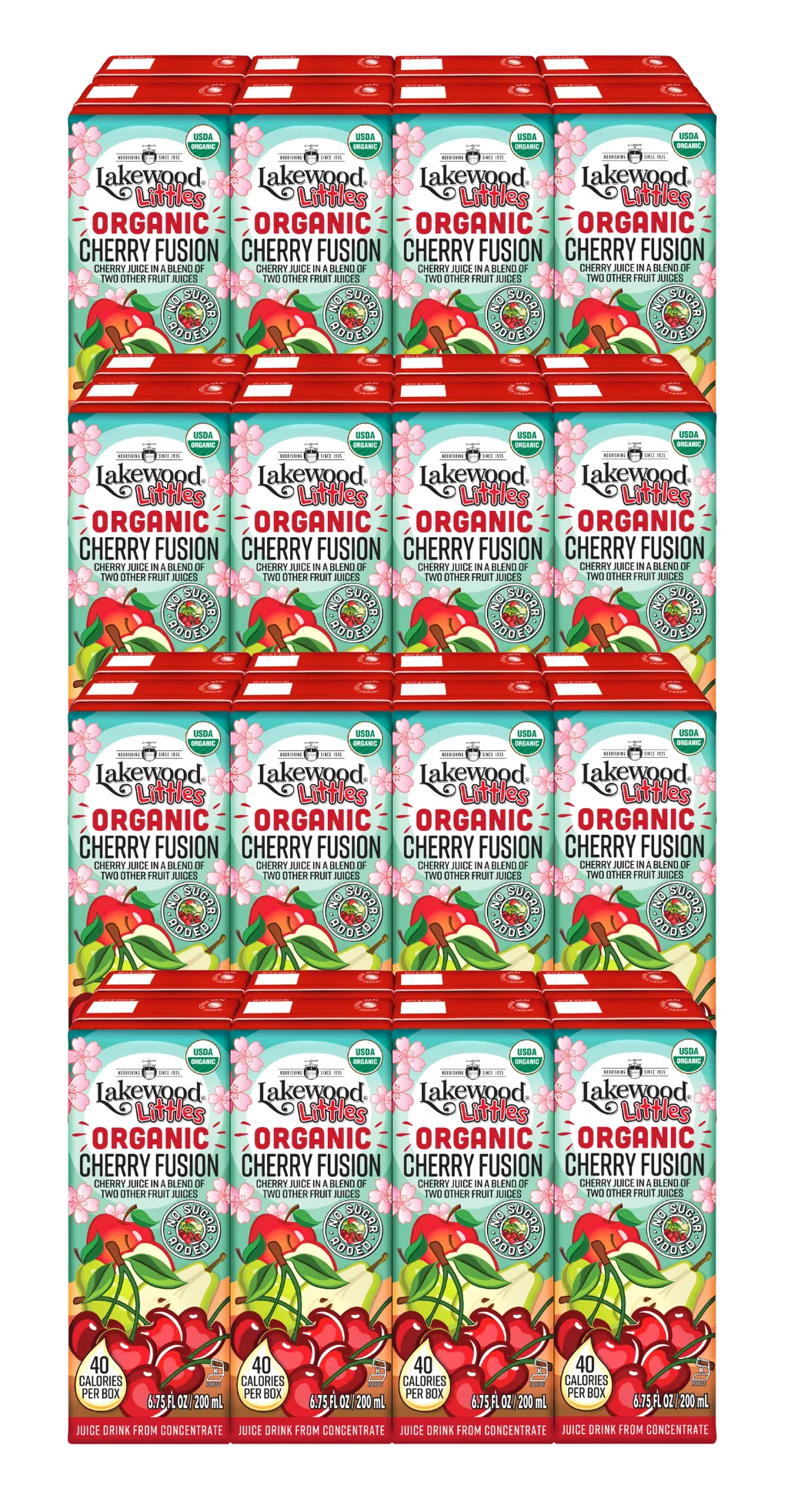 Lakewood Littles Organic Cherry Fusion Juice Boxes | 4 x 8-Packs