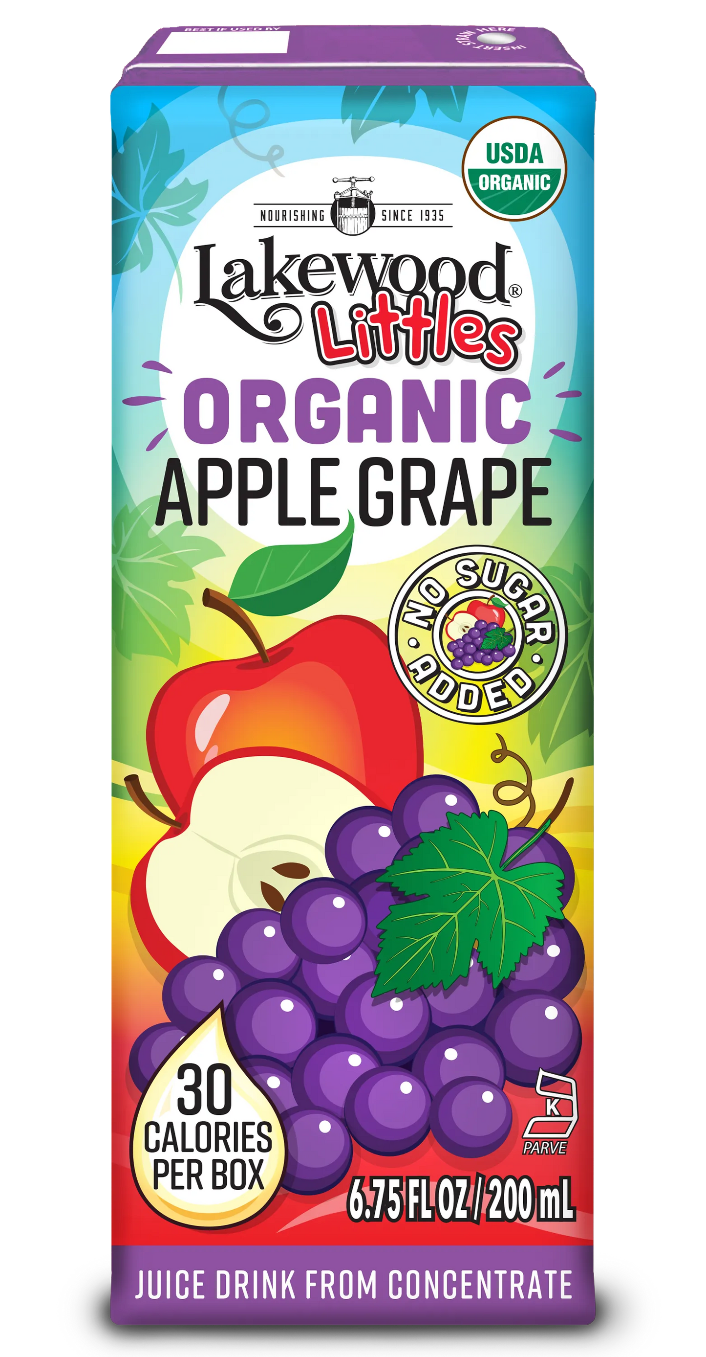 Lakewood Littles Organic Apple Grape Juice Boxes | 4 x 8-Packs