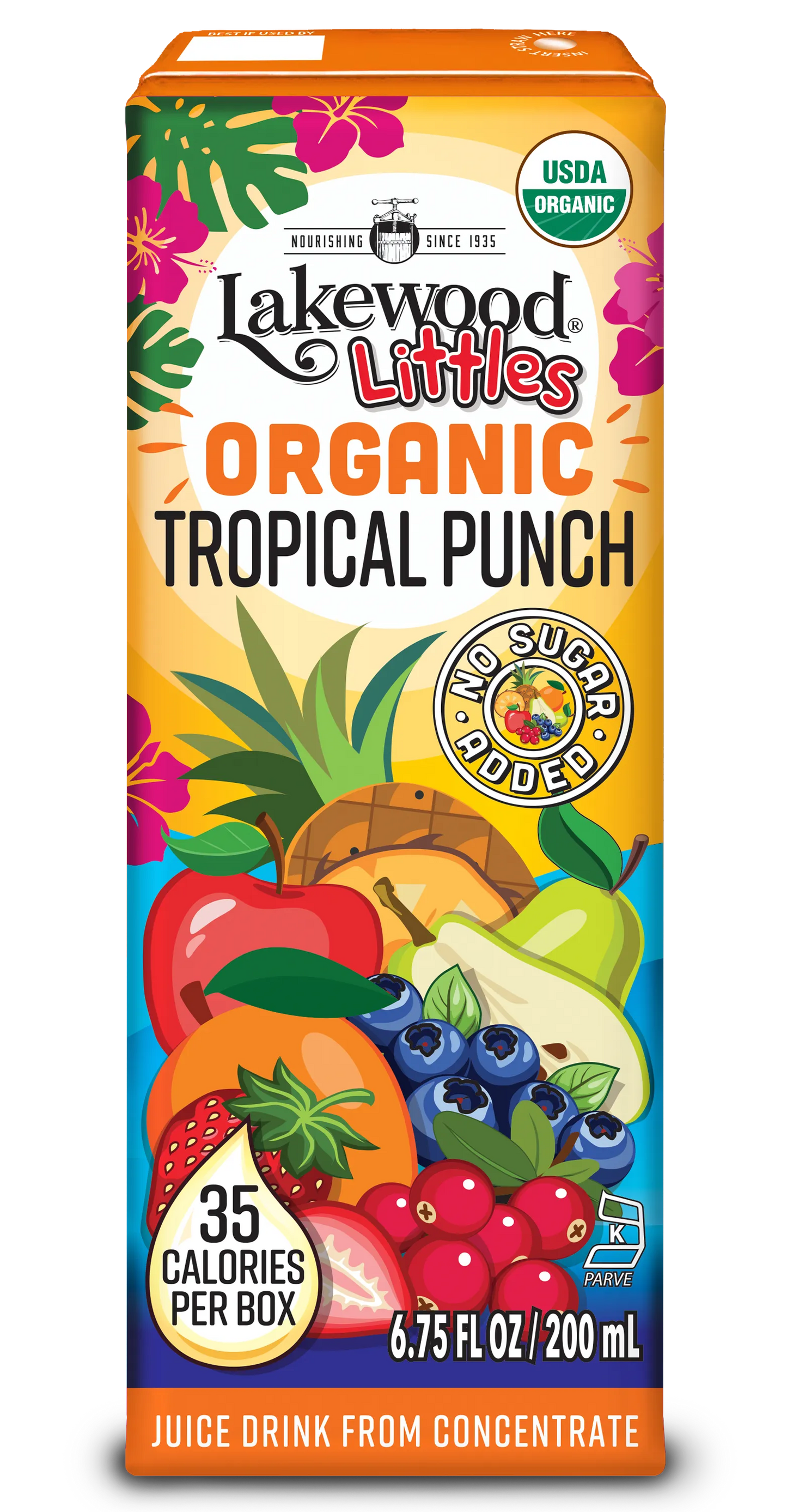 Lakewood Littles Organic Tropical Punch Juice Boxes | 4 x 8-Packs