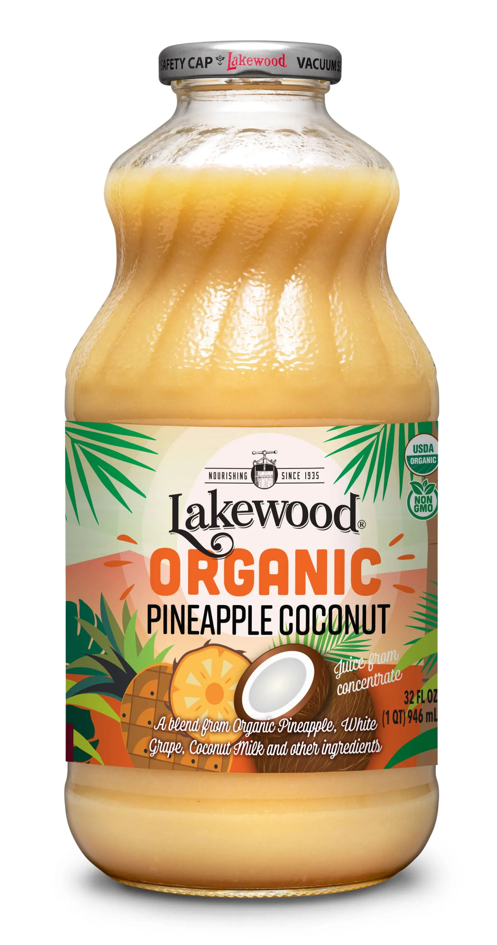 Lakewood Organic Pineapple Coconut Juice Blend | 32oz Lakewood Organic Pineapple Coconut Juice Blend | 32oz