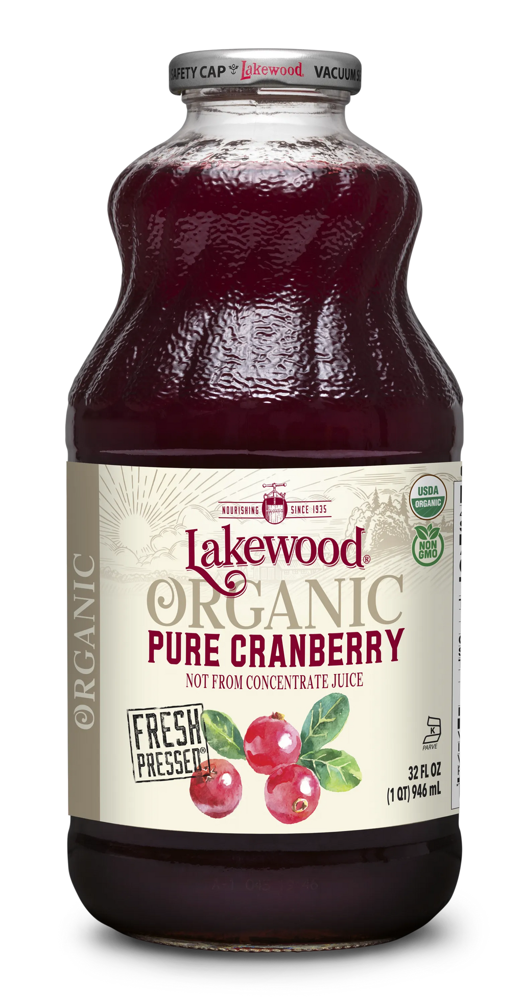 Lakewood Organic Pure Cranberry Juice 32oz