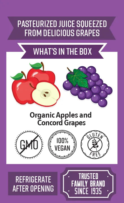 Lakewood Littles Organic Apple Grape Juice Boxes | 4 x 8-Packs