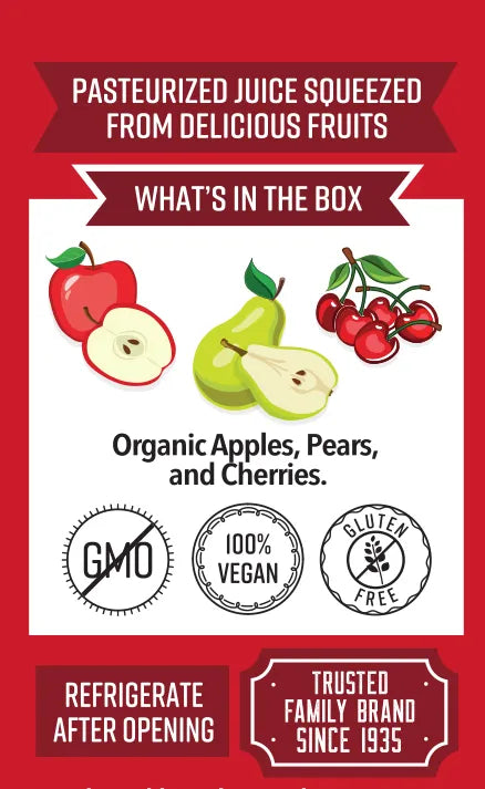 Lakewood Littles Organic Cherry Fusion Juice Boxes | 4 x 8-Packs