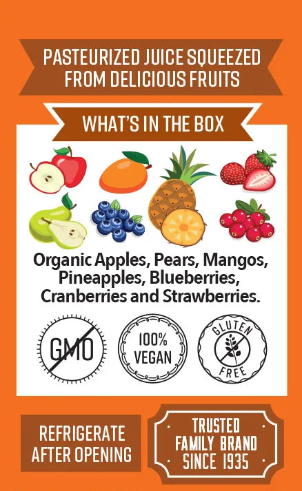 Lakewood Littles Organic Tropical Punch Juice Boxes | 4 x 8-Packs