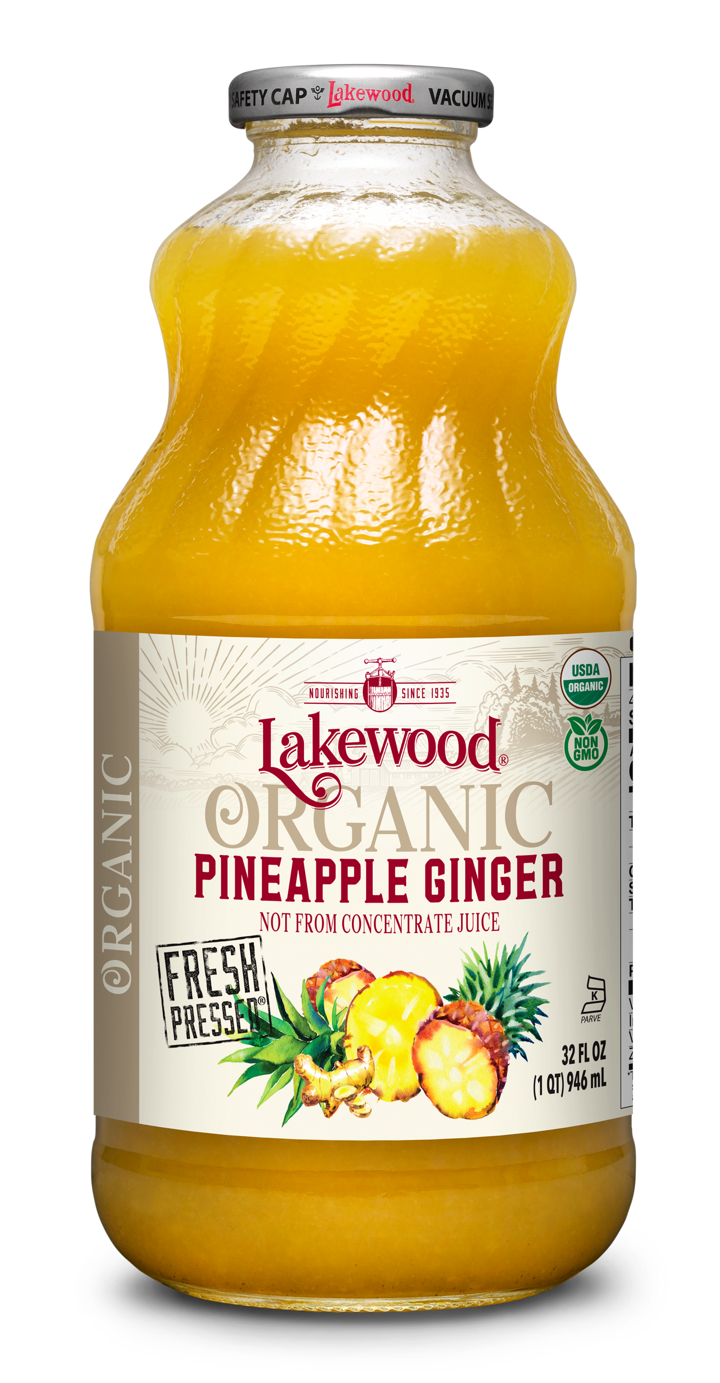 Organic Pineapple Ginger (32 oz, 2-pack or 6-pack)