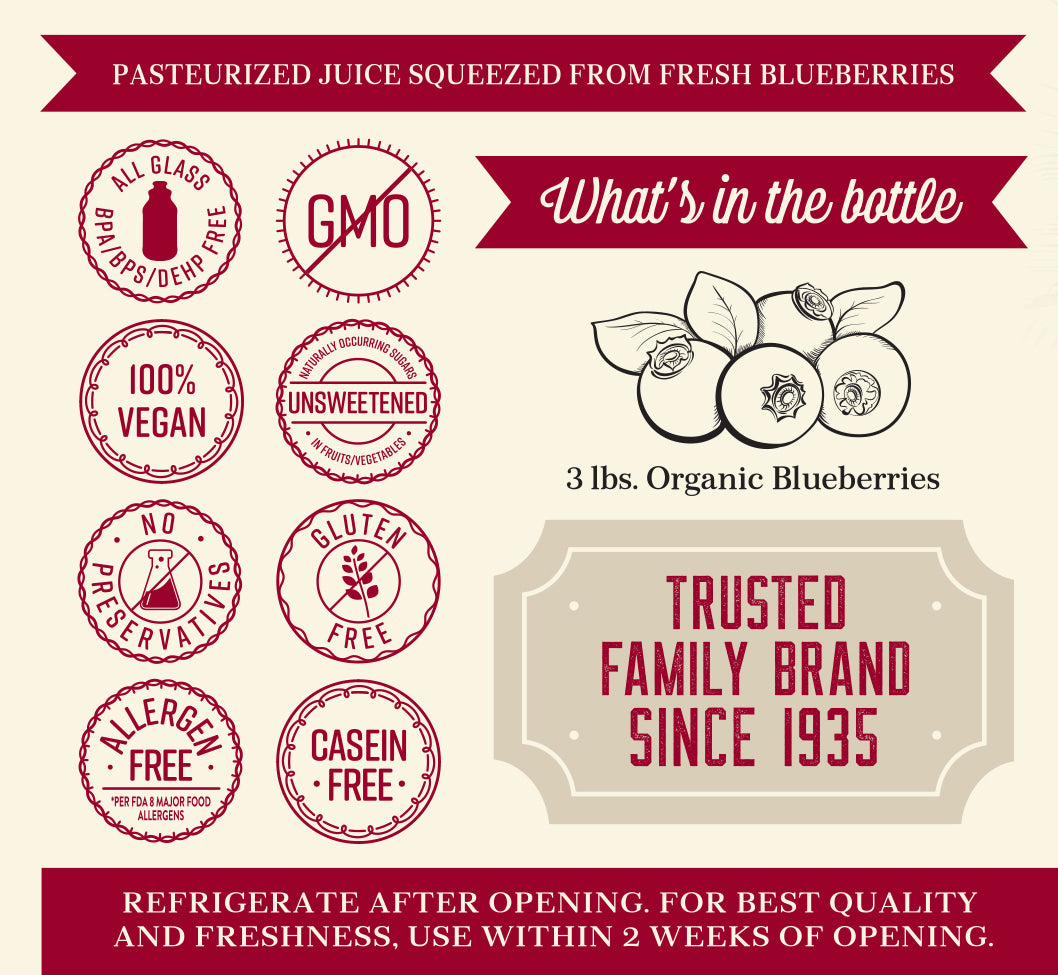 Organic PURE Blueberry (32 oz, 2-pack or 6-pack)