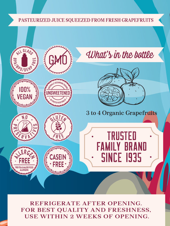 Organic PURE Pink Grapefruit (12.5 oz, 12 pack)